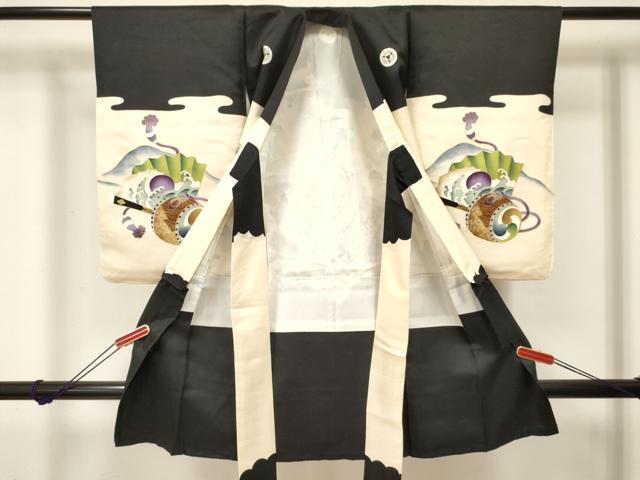 平和屋着物[]七五三　男の子　祝着　龍　兜　風景松文　金彩　逸品　DABE7195ma