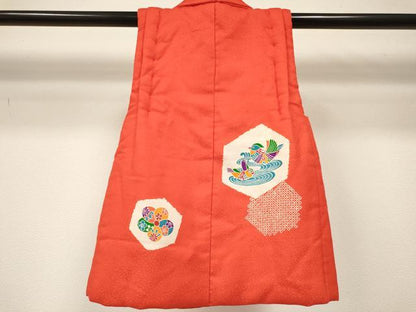 平和屋着物[]女の子　子供　被布　鴛鴦花文　逸品　DABE7196ma