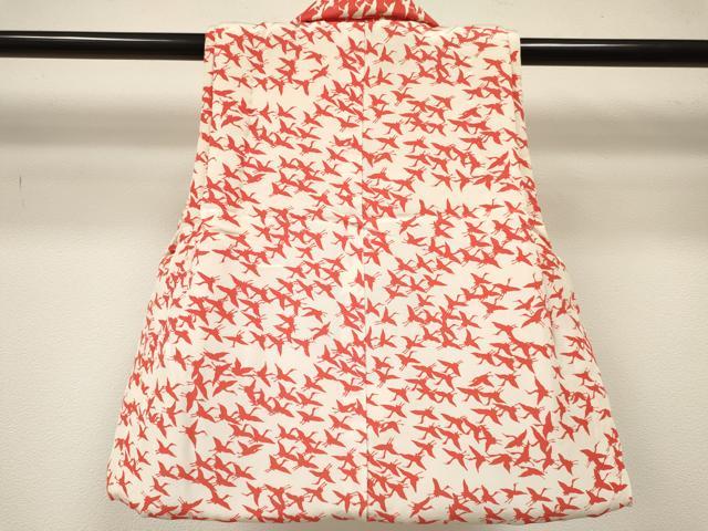 平和屋着物[]女の子　子供　被布　群れ鶴　逸品　DABE7197ma