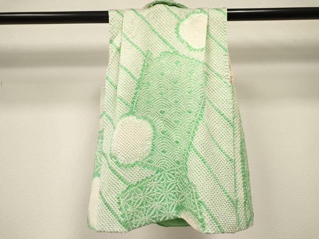 平和屋着物[]女の子　子供　被布　総絞り　破れ色紙　青海波　逸品　DABE7198ma