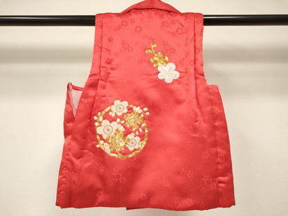 平和屋着物[]女の子　子供　被布　駒刺繍　総刺繍　枝梅丸文　DABE7200ma