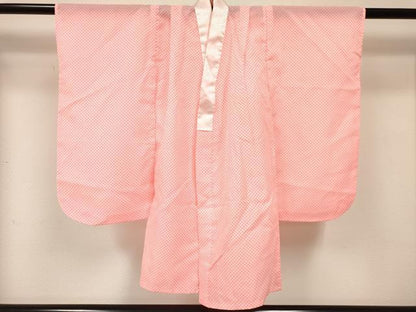 平和屋着物[]七五三　女の子　３歳　祝着　三つ身　長襦袢(単衣)・被布セット　鈴花文　暈し染め　金彩　DABE7206ma
