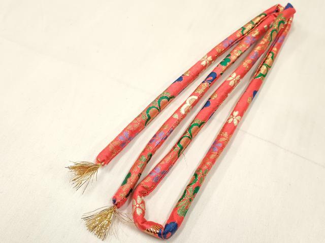 平和屋着物[]和装小物　女の子　子供　小物(帯締め・帯揚げ・箱迫・びらかん・扇子・バッグ・半衿)セット　逸品　DABE7215ma