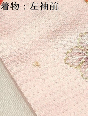 平和屋着物[]七五三　女の子　３歳　祝着　三つ身　長襦袢(袷・半衿刺繍)セット　御所車扇面飛鶴花文　暈し染め　金彩　逸品　DABE7217ma