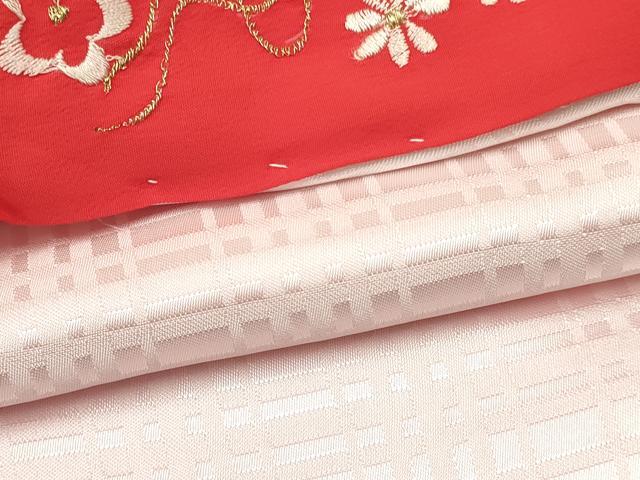 平和屋着物[]七五三　女の子　３歳　祝着　三つ身　長襦袢(袷・半衿刺繍)セット　御所車扇面飛鶴花文　暈し染め　金彩　逸品　DABE7217ma