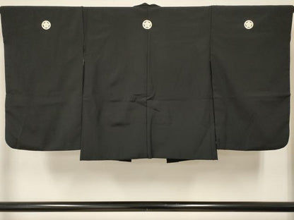 平和屋着物[]七五三　男の子　黒紋付羽織　逸品　DABE7221ma