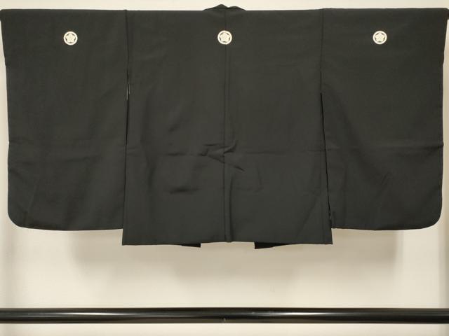 平和屋着物[]七五三　男の子　黒紋付羽織　逸品　DABE7221ma