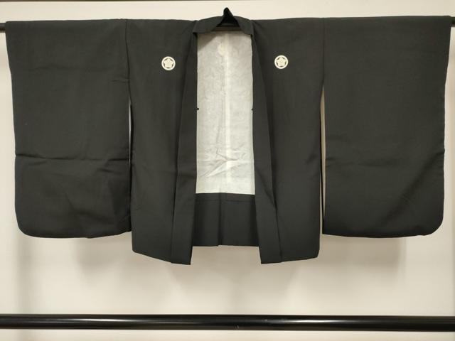 平和屋着物[]七五三　男の子　黒紋付羽織　逸品　DABE7221ma