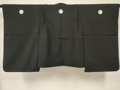 平和屋着物[]七五三　男の子　黒紋付羽織　逸品　DABE7222ma