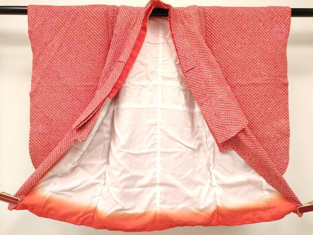 平和屋着物[]七五三　女の子　３歳　祝着　三つ身　総絞り　逸品　DABE7231ma
