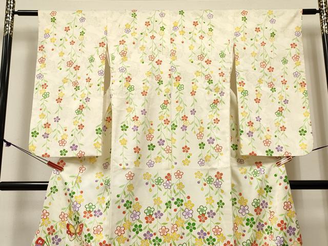 平和屋着物∵女の子　十三参り　子供　祝着　駒刺繍　花蝶文　金彩　逸品　DABE7234ma