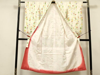 平和屋着物∵女の子　十三参り　子供　祝着　駒刺繍　花蝶文　金彩　逸品　DABE7234ma