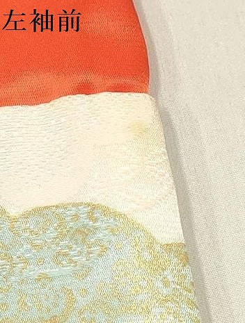 平和屋着物[]七五三　女の子　３歳　祝着　三つ身　駒刺繍　打ち出の小槌　風景花文　金彩　逸品　DABE7238ma