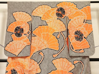 平和屋着物[]七五三　女の子　７歳　祝着　四つ身　駒刺繍　檜扇鼓花文　DABE7242ma