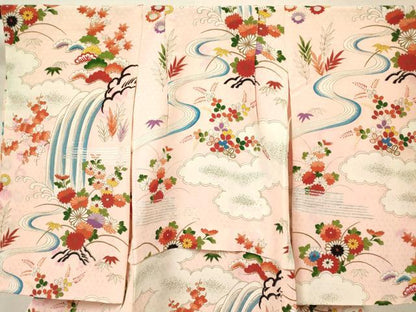 平和屋着物[]お宮参り　女の子　祝着　産着　初着　のしめ　風景花文　銀彩　DABE7251ma