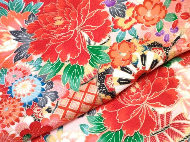 平和屋着物[]お宮参り　女の子　祝着　産着　初着　のしめ　花車文　暈し染め　金彩　逸品　DABE7267ma