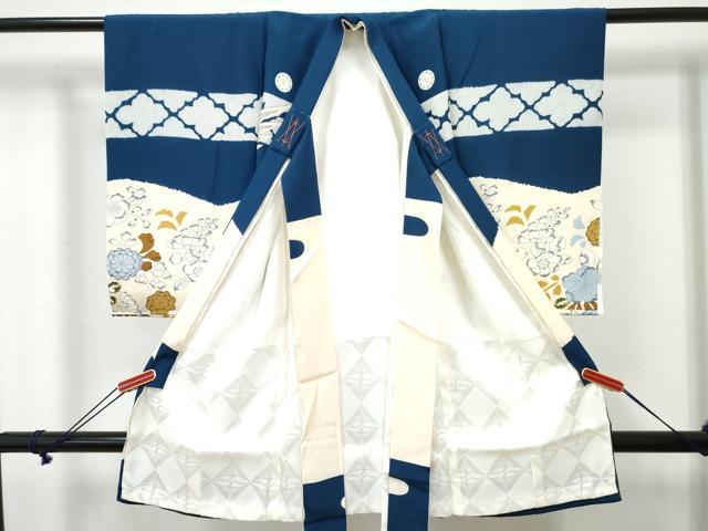 平和屋着物[]お宮参り　男の子　祝着　産着　初着　のしめ　鷹　鷲　辻が花　金彩　逸品　DABE7273ma