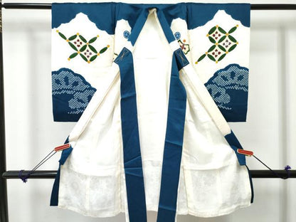 平和屋着物[]お宮参り　男の子　祝着　産着　初着　のしめ　絞り　鷹　鷲　花文箱　金彩　逸品　DABE7276ma