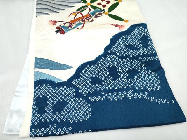 平和屋着物[]お宮参り　男の子　祝着　産着　初着　のしめ　絞り　鷹　鷲　花文箱　金彩　逸品　DABE7276ma