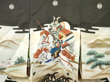 平和屋着物[]お宮参り　男の子　祝着　産着　初着　のしめ　駒刺繍　武士　暈し染め　金彩　逸品　DABE7279ma