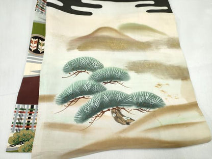 平和屋着物[]お宮参り　男の子　祝着　産着　初着　のしめ　駒刺繍　武士　暈し染め　金彩　逸品　DABE7279ma