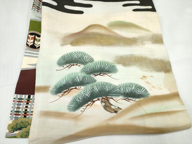 平和屋着物[]お宮参り　男の子　祝着　産着　初着　のしめ　駒刺繍　武士　暈し染め　金彩　逸品　DABE7279ma