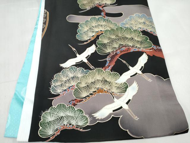 平和屋着物[]お宮参り　男の子　祝着　産着　初着　のしめ　龍　兜　飛鶴松文　暈し染め　金銀彩　逸品　未使用　DABE7280ma