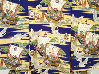平和屋着物[]お宮参り　男の子　祝着　産着　初着　のしめ　飛鶴　宝船　逸品　DABE7283ma