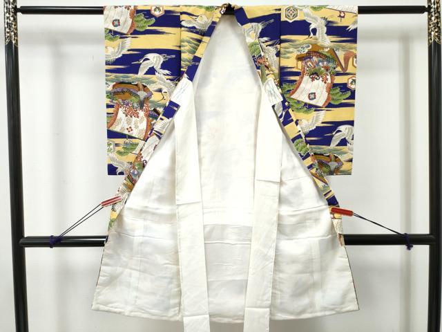 平和屋着物[]お宮参り　男の子　祝着　産着　初着　のしめ　飛鶴　宝船　逸品　DABE7283ma