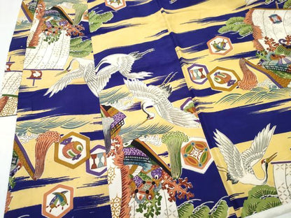 平和屋着物[]お宮参り　男の子　祝着　産着　初着　のしめ　飛鶴　宝船　逸品　DABE7283ma