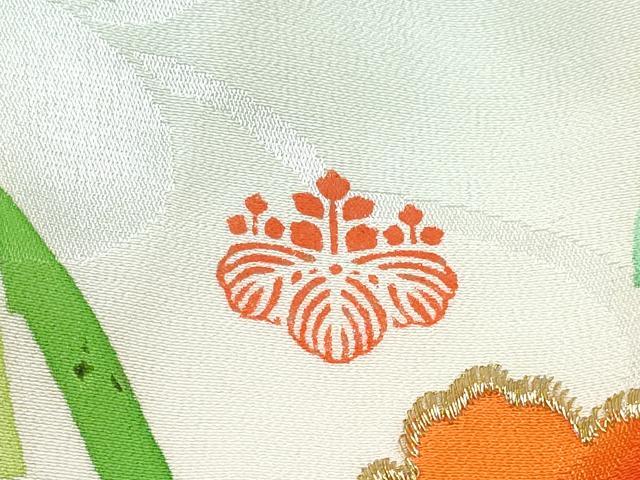 平和屋着物[]七五三　女の子　３歳　祝着　三つ身　刺繍　花籠文　暈し染め　金彩　逸品　DABE7291ma