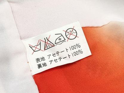 平和屋着物[]七五三　女の子　７歳　祝着　四つ身　飛鶴鞠花文　金彩　DABE7300ma