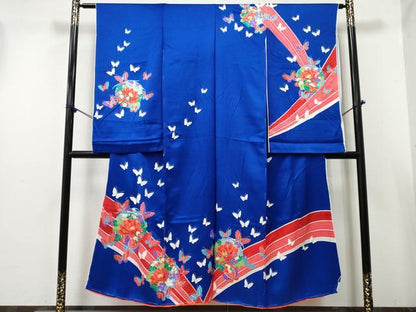 平和屋着物[]七五三　女の子　子供　祝着　花蝶丸文　金銀彩　仮絵羽　逸品　未使用　DABE7317ma