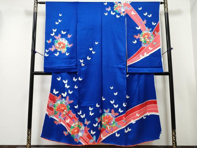 平和屋着物[]七五三　女の子　子供　祝着　花蝶丸文　金銀彩　仮絵羽　逸品　未使用　DABE7317ma