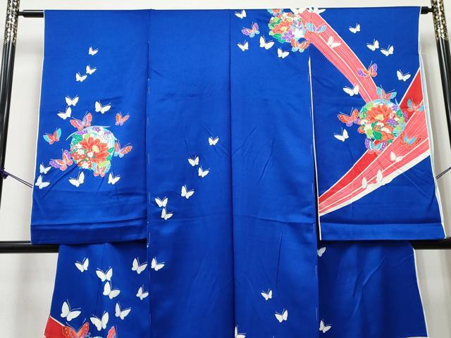平和屋着物[]七五三　女の子　子供　祝着　花蝶丸文　金銀彩　仮絵羽　逸品　未使用　DABE7317ma