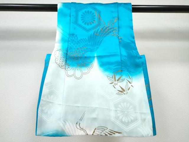 平和屋着物[]七五三　男の子　祝着・被布セット　松竹梅　飛鶴　暈し染め　金彩　DABE7327ma