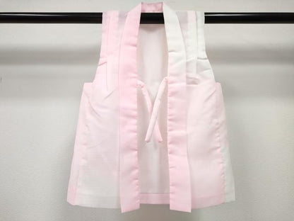 平和屋着物[]七五三 女の子 ３歳 祝着 三つ身 被布セット 無双 絽袷 絽×絽 霞文 暈し染め 洗える着物 DABE7338ma