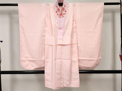 平和屋着物[]女の子 子供 長襦袢 無双仕立て 菱文 半衿刺繍 洗える着物 DABE7342ma