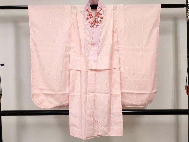 平和屋着物[]女の子 子供 長襦袢 無双仕立て 菱文 半衿刺繍 洗える着物 DABE7342ma