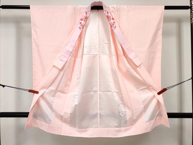 平和屋着物[]女の子 子供 長襦袢 無双仕立て 菱文 半衿刺繍 洗える着物 DABE7342ma