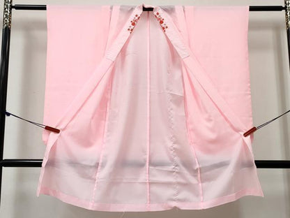 平和屋着物[]女の子 子供 長襦袢 無双仕立て 舞花文 半衿刺繍 DABE7343ma