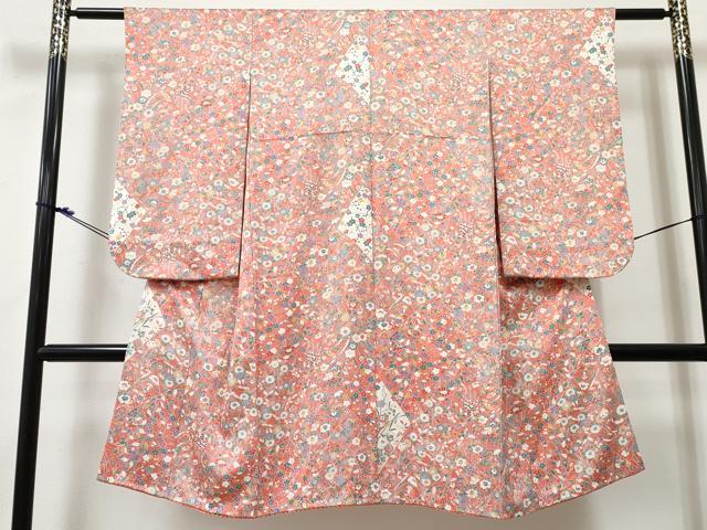 平和屋着物[]七五三 女の子 ７歳 祝着 四つ身 切嵌花文 逸品 DABE7352ma