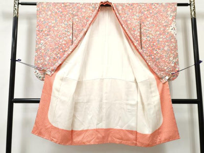 平和屋着物[]七五三 女の子 ７歳 祝着 四つ身 切嵌花文 逸品 DABE7352ma