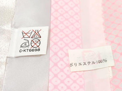 平和屋着物[]七五三 女の子 ７歳 祝着 四つ身 長襦袢(無双仕立て・半衿刺繍) 花蝶文 金彩 逸品 DABE7355ma