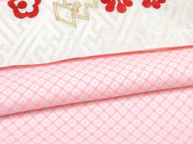 平和屋着物[]七五三 女の子 ７歳 祝着 四つ身 長襦袢(無双仕立て・半衿刺繍) 花蝶文 金彩 逸品 DABE7355ma