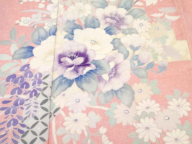 平和屋着物∵女の子　十三参り　子供　祝着　牡丹花文　逸品　DABE7361ma