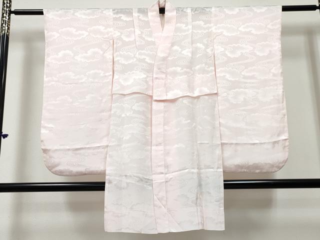 平和屋着物[]女の子　子供　長襦袢　無双仕立て　流水雲地紋　薄桜色　洗える着物　DABE7373ma