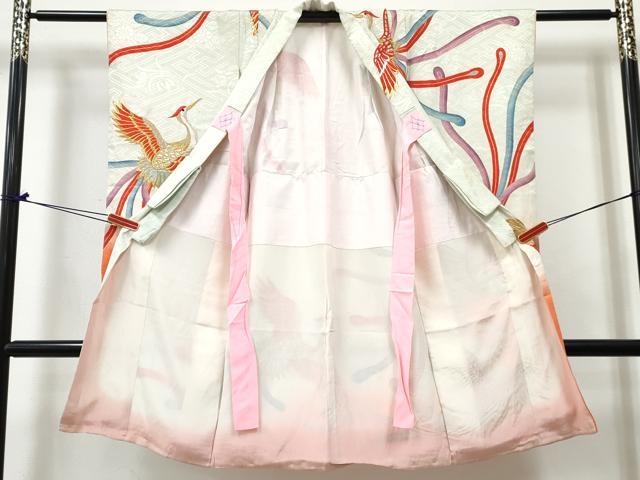 平和屋着物[]七五三　女の子　３歳　祝着　三つ身　刺繍　鳳凰　暈し染め　金銀彩　逸品　DABE7379ma