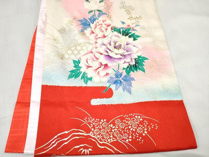 平和屋着物[]お宮参り　女の子　祝着　産着　初着　のしめ　鳳凰花文　暈し染め　金銀彩　逸品　DABE7392ma