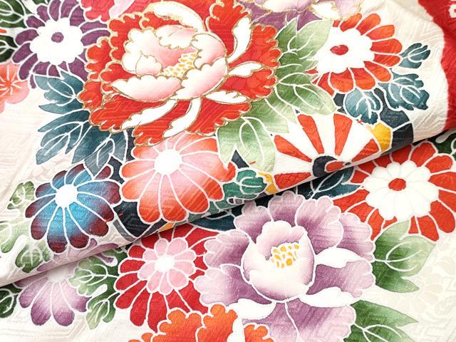 平和屋着物[]お宮参り　女の子　祝着　産着　初着　のしめ　絞り　花車文　金彩　逸品　DABE7396ma
